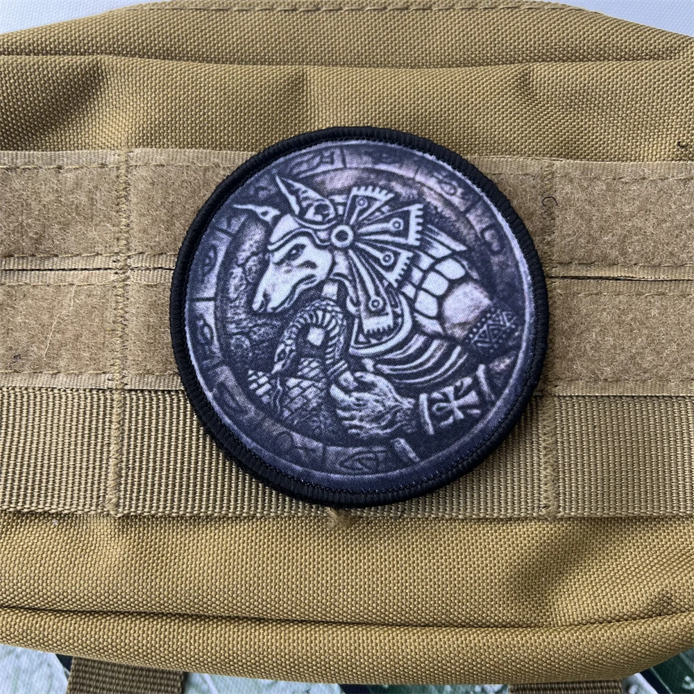 Parches estampados de Anubis egipcio, brazalete táctico, insignia de Moral del Ejército militar, pegatina de gancho y bucle, 3" - imagen 4