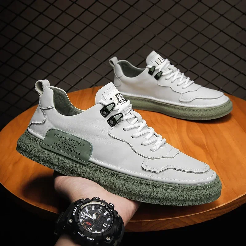 Zapatillas de deporte a la moda para Hombre, zapatos deportivos informales transpirables, zapatos vulcanizados con cordones de diseñador para Hombre - imagen 3