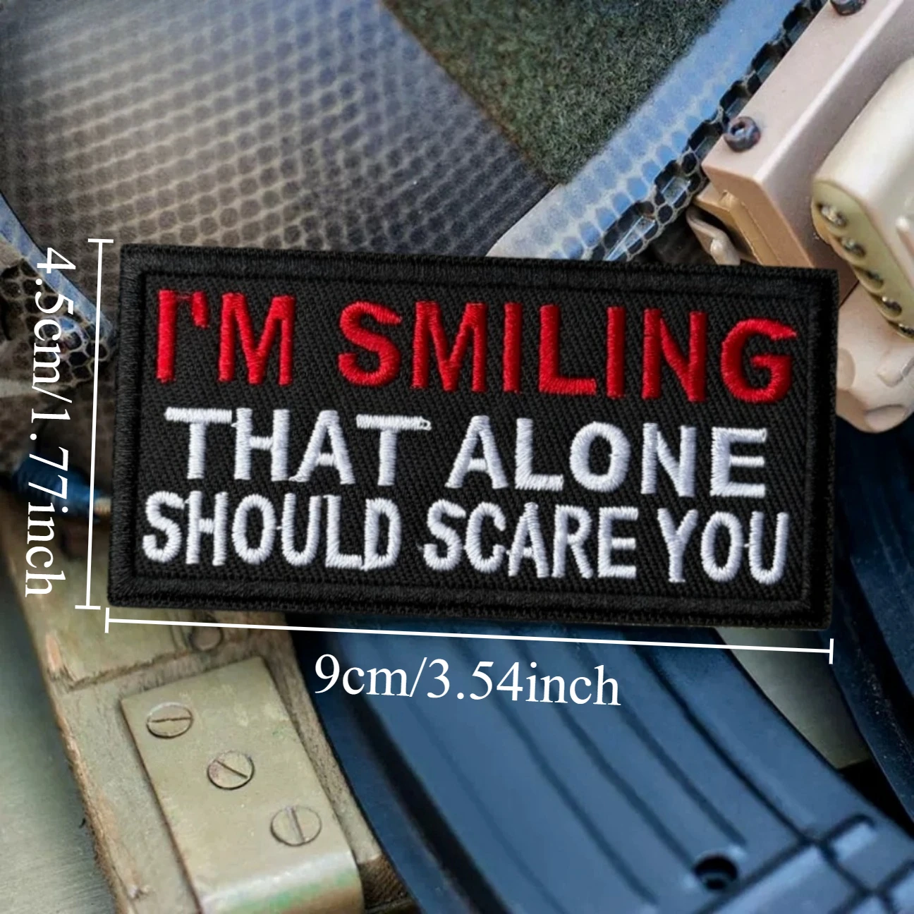 Parches de gancho y bucle bordados sonrientes que solo para ropa, parche táctico de moral, pegatina para equipo de mochila del ejército militar - imagen 2