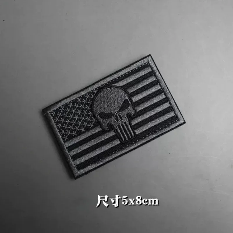 Parches bordados de calavera Si Vis Pacem Para Bellum, insignia de sujeción de gancho táctico Para chaleco, mochila, chaqueta - imagen 4