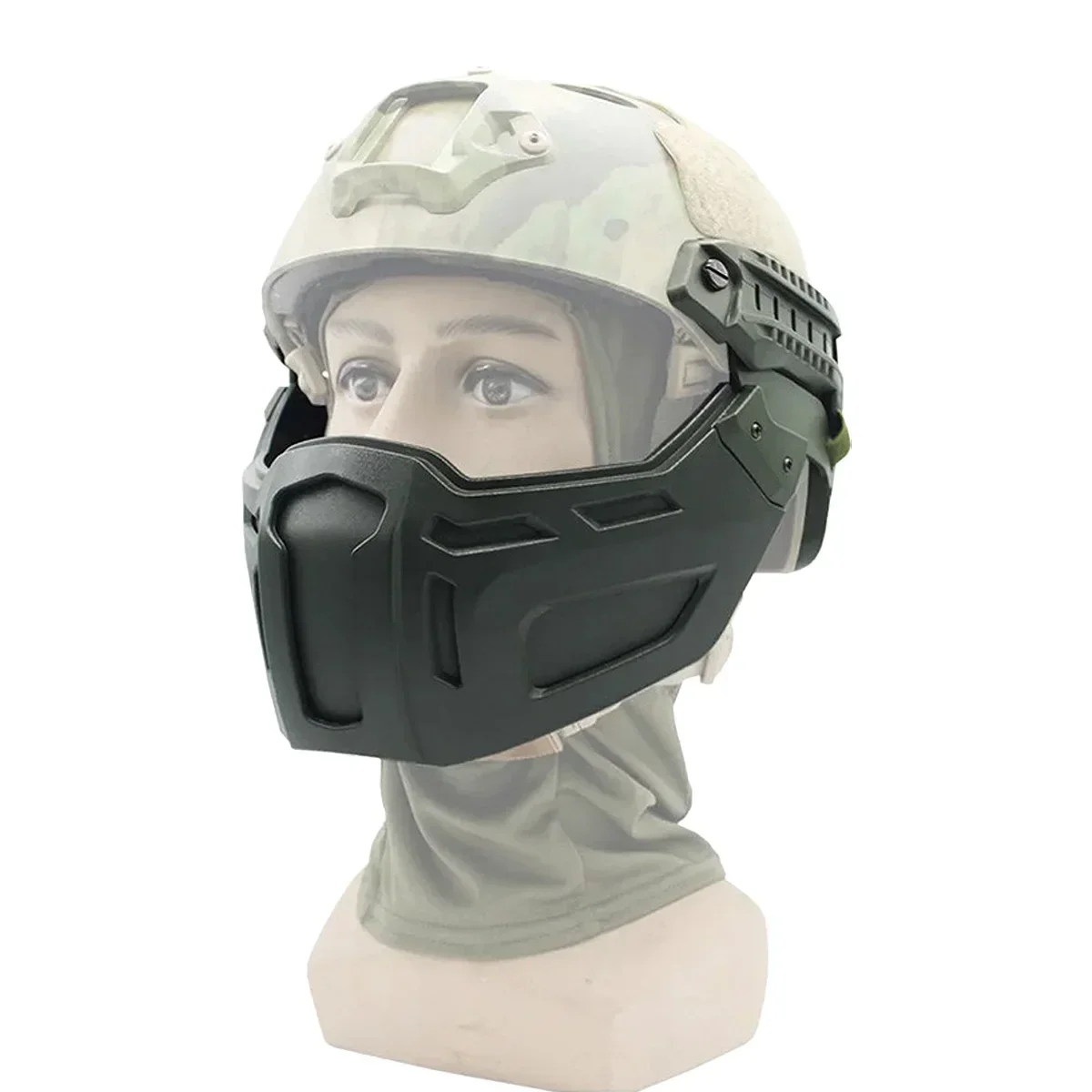 Casco táctico rápido, máscara de media cara para deportes al aire libre, caza, juego CS, máscara de Paintball Airsoft, casco, accesorios de riel, equipo - imagen 3