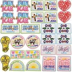 10 unids/set fe miedo parches para planchar para ropa Hope coser parche bordado en sombrero chaqueta Logo parches tácticos apliques adhesivos