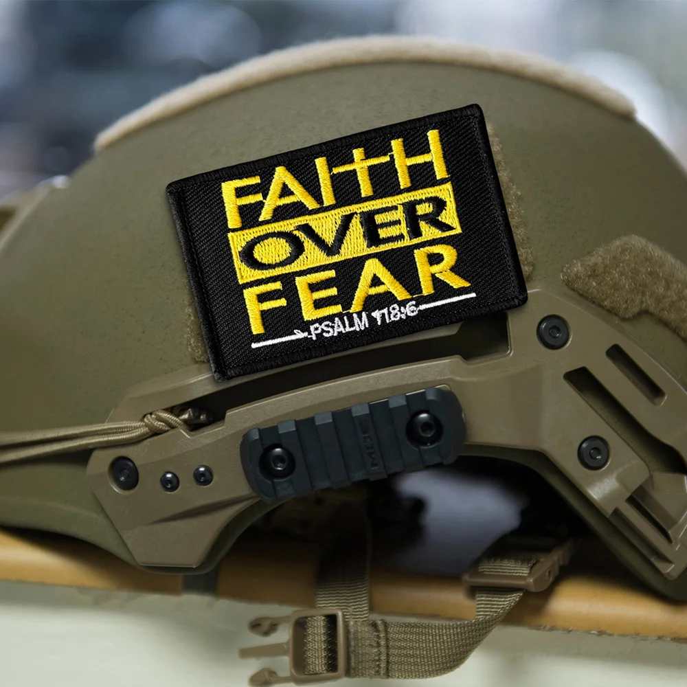FAITH OVER FEAR Parche táctico bordado con velcro gancho-bucle - imagen 5
