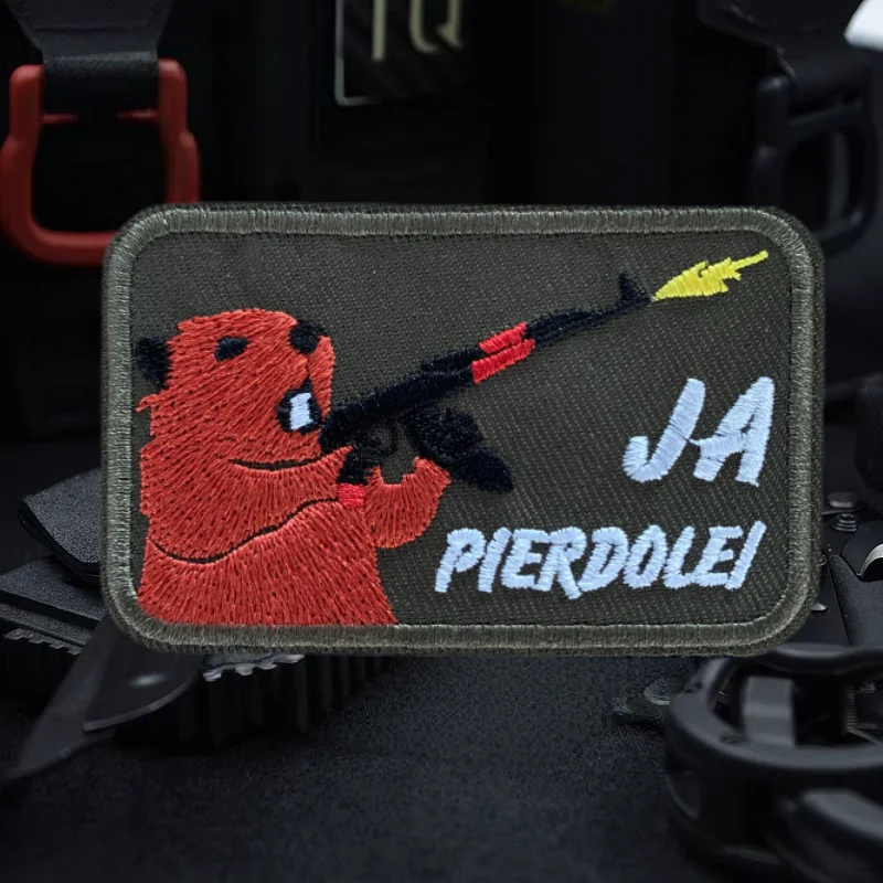 Parche bordado de oso de batalla, insignia de moral táctica con gancho y bucle, mochila, sombreros, pegatina decorativa, parches para brazalete para ropa - imagen 5