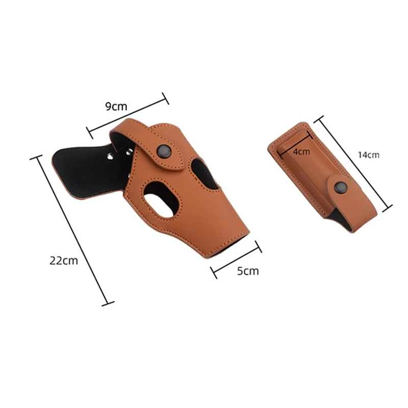 Funda de pistola táctica 1911 oculta, de tirón rápido, portátil, para exteriores, de cuero de vaca, para G17, 19, 48 - imagen 4