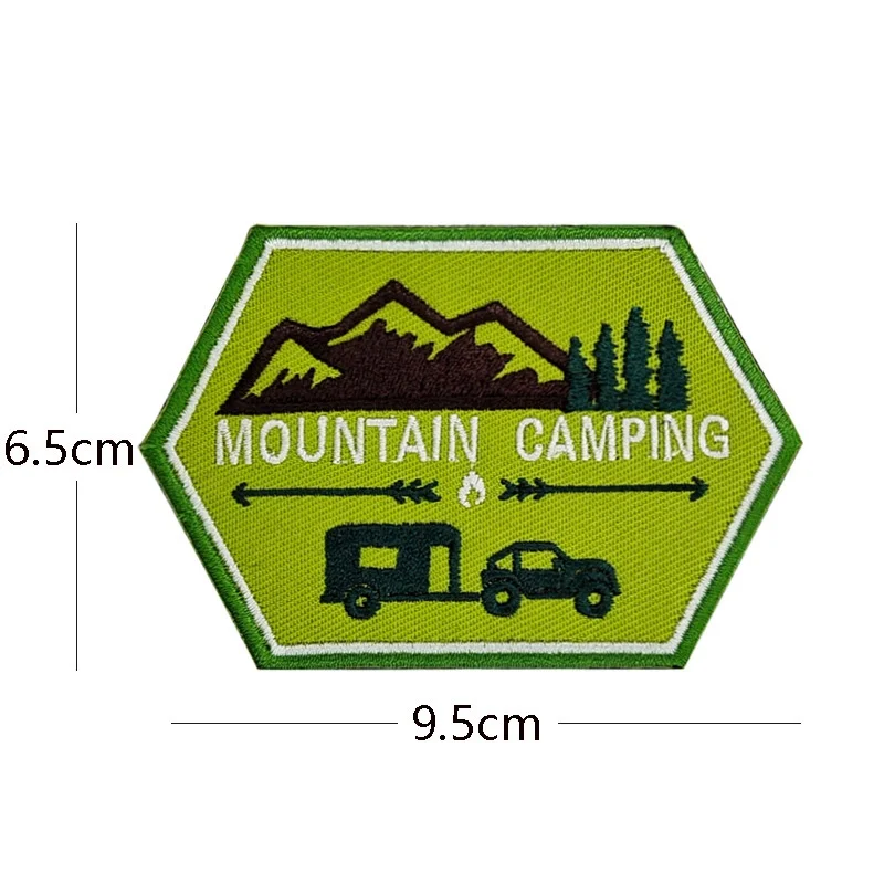 Nuevo diseño para acampar, senderismo, mochilas bordadas en 3D para exteriores, brazaletes decorados, ropa con parche de gancho y bucle para mochila - imagen 5