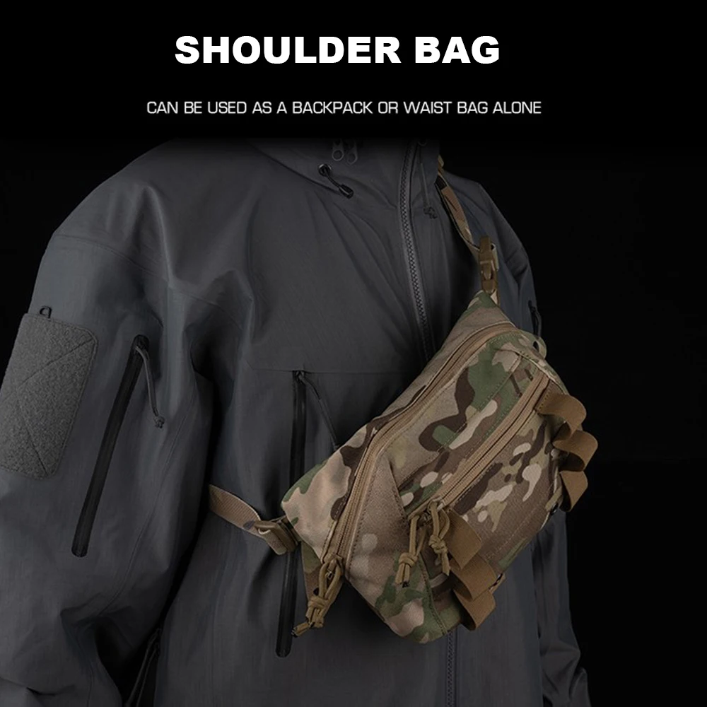 Bolsa táctica para colgar, paquete Abdominal de gran tamaño, bolsas de cintura, bolso de hombro, integra para chaleco de caza Airsoft, portador de placa - imagen 4