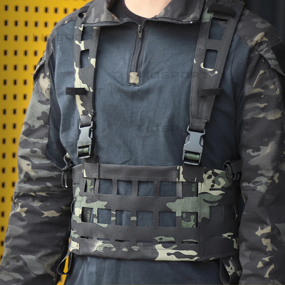 Chaleco táctico ligero SPC, sistema MOLLE, combate militar, caza, aparejo de pecho, equipo Airsoft de Paintball de liberación rápida - imagen 5