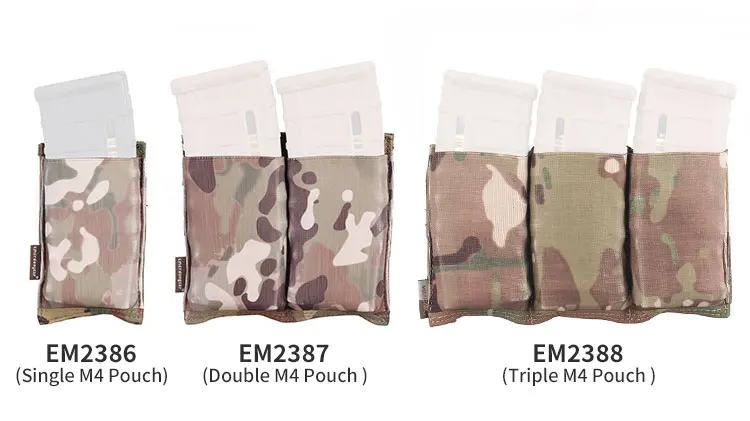 Vista frontal del Portacargadores Triple M4 Emersongear EM2388