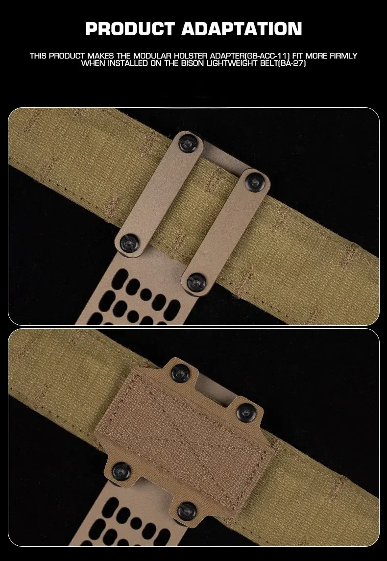 Kit de correa táctica para pierna LSK, 3 orificios, MOLLE, gancho y bucle ajustables, adaptador MHA, puente, funda Modular, adaptador, cinturón de montaje - imagen 3