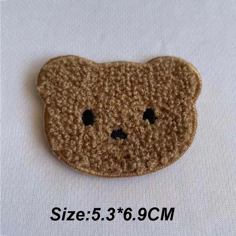 Parche de chenilla de oso de peluche de dibujos animados, 5 uds., bordado de costura, apliques, insignia para coser, parches DIY para ropa de niños, sombreros, mochila - imagen 4