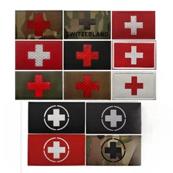 Parche calavera suiza Velcro bordado – Brazalete táctico MOLLE