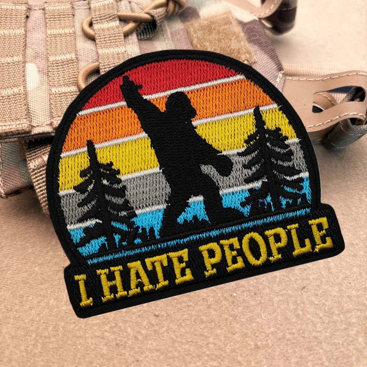 Parche táctico I HATE PEOPLE Morale, brazalete del ejército militar, parches bordados de gancho y bucle para ropa, mochila, pegatina personalizada