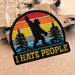 Parche táctico I HATE PEOPLE Morale, brazalete del ejército militar, parches bordados de gancho y bucle para ropa, mochila, pegatina personalizada
