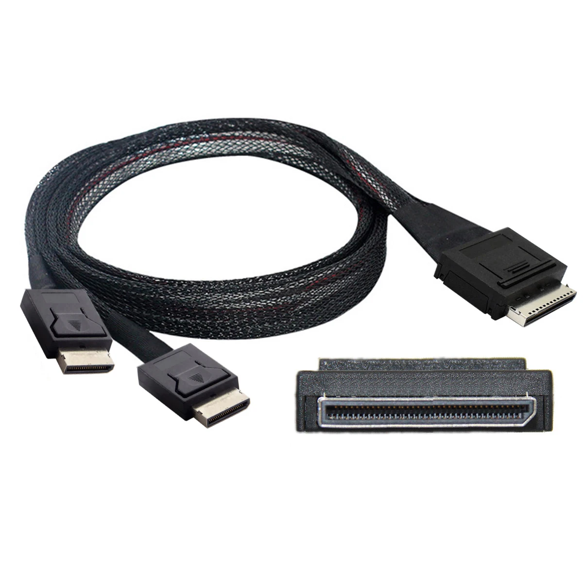 Oculink-Cable Dual SFF-8611 4x SSD Data Active to OCuLink PCIe pci-express SFF-8611 8x 8, 50cm - imagen 2