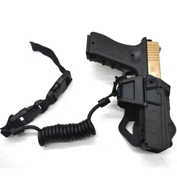 Funda táctica móvil para pistola con cordón de resorte para pistolas GL 17 18 22 26, funda de cintura con linterna o montada con láser