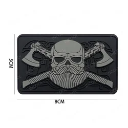 Shoous Parche táctico vikingo bordado en PVC de goma