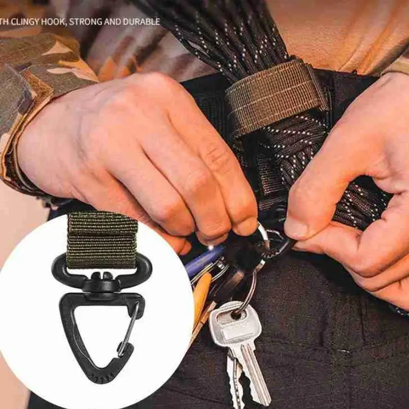 Clip de engranaje táctico de nailon, mosquetón, llavero, correas para cinturón con correa, colgador de utilidad militar, gancho para llavero, bolsas EDC Molle - imagen 5