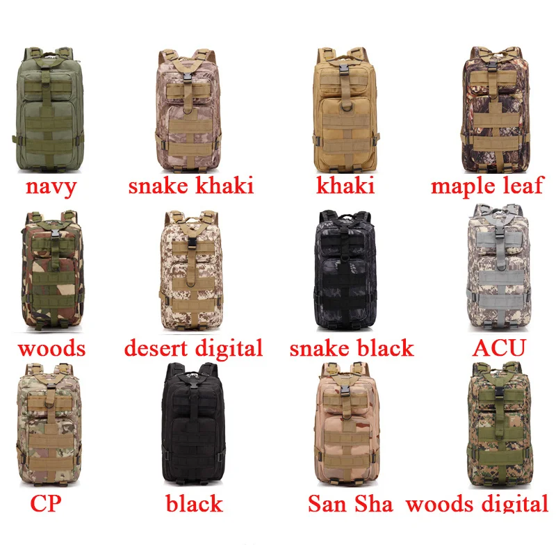 Mochila táctica de 30L, bolsa Molle de camuflaje de supervivencia para hombres, bolsa táctica para deportes al aire libre, Camping, caza, senderismo, escalada - imagen 5