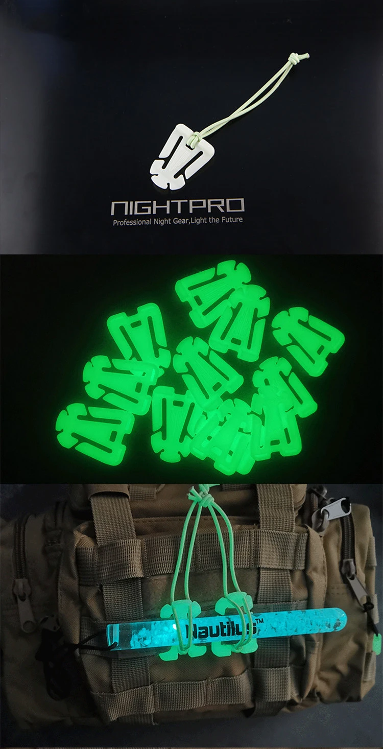 Clip luminoso montado en chaleco táctico