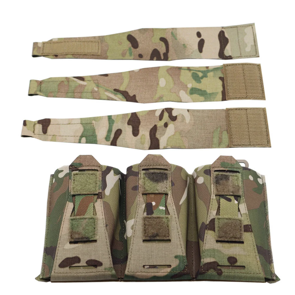 Chaleco táctico con Triple bolsa para revistas, cubierta abatible con Panel frontal, 5,56 M4 Mag, para caza, Airsoft - imagen 4