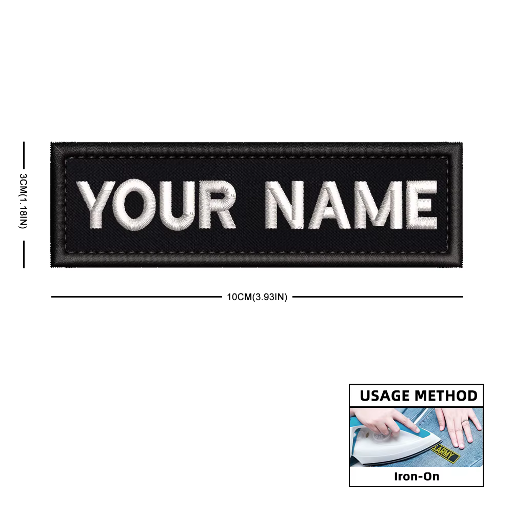 Parche militar rectangular bordado personalizado nombre, planchar - imagen 4
