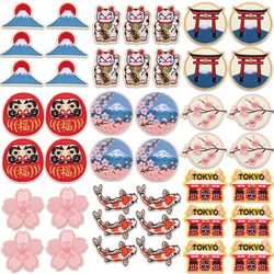 Parche termoadhesivo monte Fuji y flores de cerezo bordado para coser