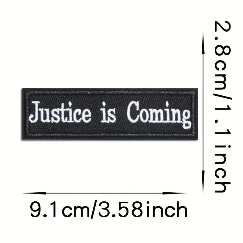 Parches Velcro Mochila TáCticos De Bordados Justice Is Coming - Funny Meme Militar Velcros Patch Hook & Loop - Insignia de moral bordada táctica para mochila Molle - imagen 5