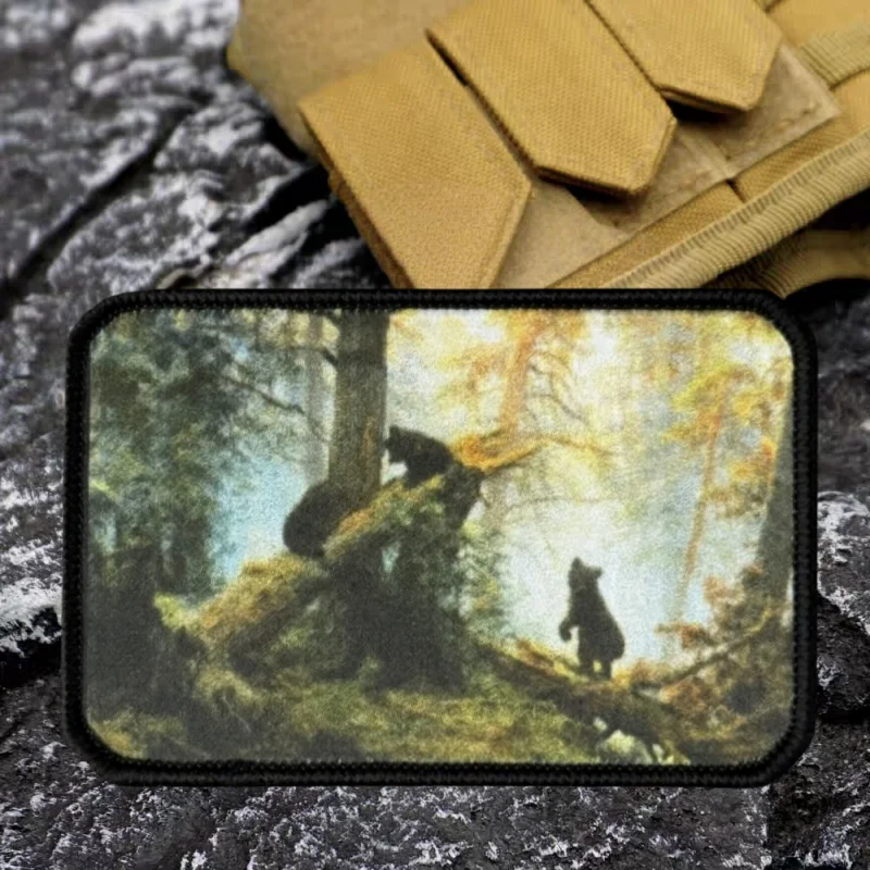 Parche táctico moral gancho y bucle bosque de pinos para mochila - imagen 4