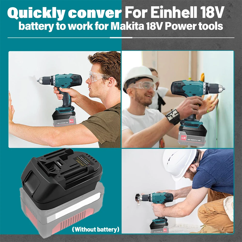 Adaptador para conversión de batería de iones de litio Einhell de 18 V a Makita de 18 V para herramientas eléctricas inalámbricas de batería Makita de 18 V (solo adaptador) - imagen 5