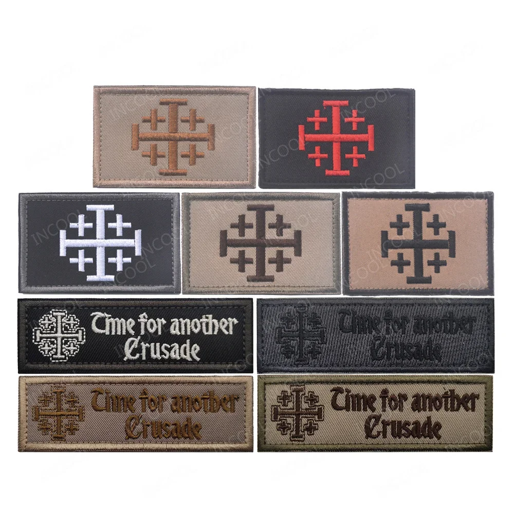 Parches bordados de los caballeros templarios, brazalete táctico en Dios, insignias decorativas bordadas de soldados para chaqueta y ropa - imagen 3