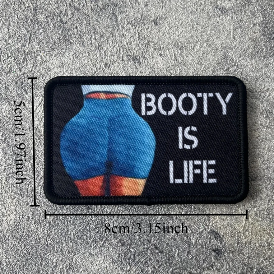 Booty Is Life Meme Fitness sentadillas divertido insignia de moral parche emblema militar brazalete táctico gancho bucle ropa mochila pegatinas - imagen 2
