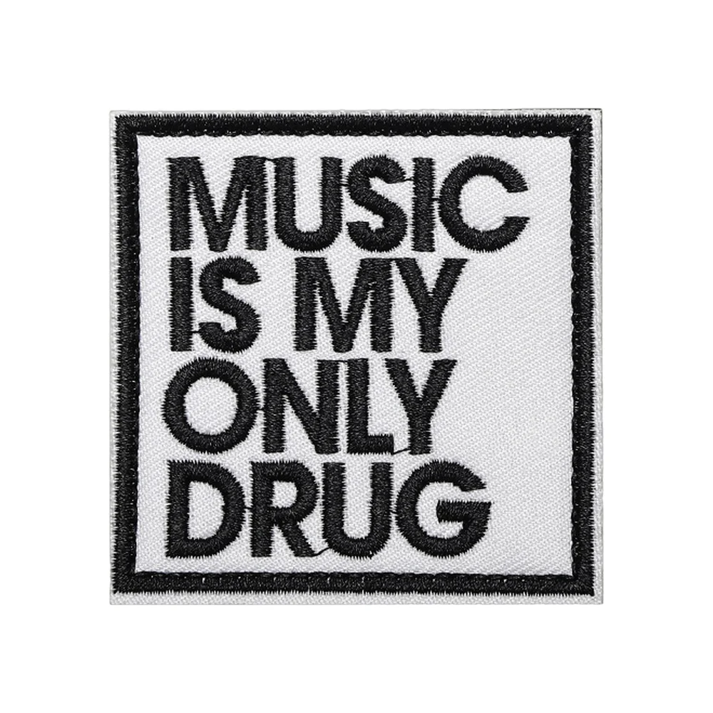 Parche Meme con citas de Velcros tácticos de goteo musical, insignia de cierre de gancho de moral divertida bordada para mochila Molle, gorra vaquera