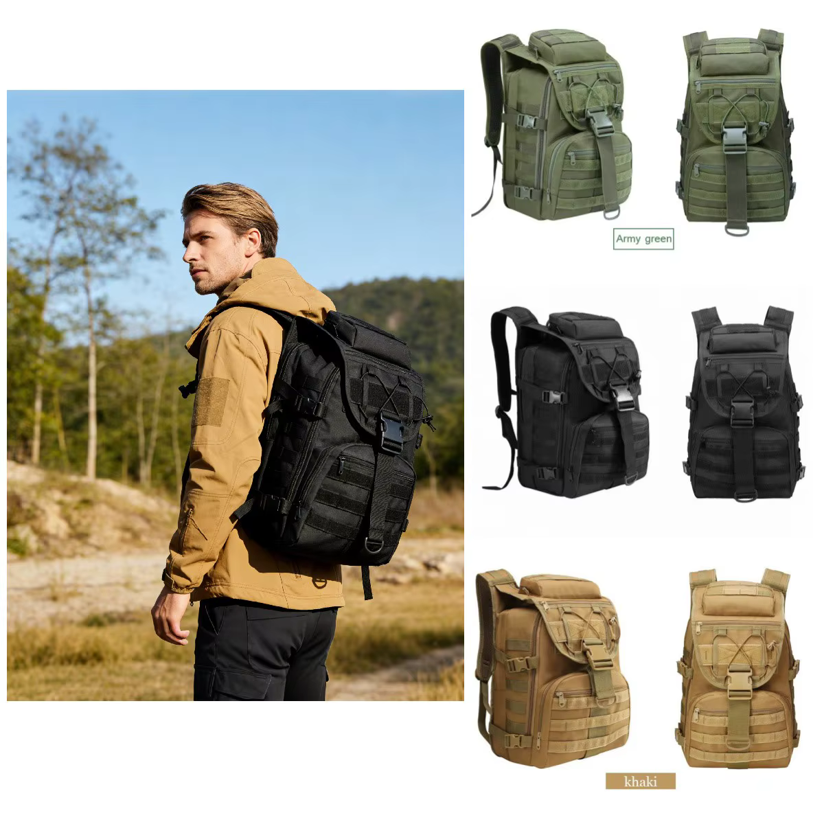 Mochila táctica MOLLE supervivencia militar – Senderismo