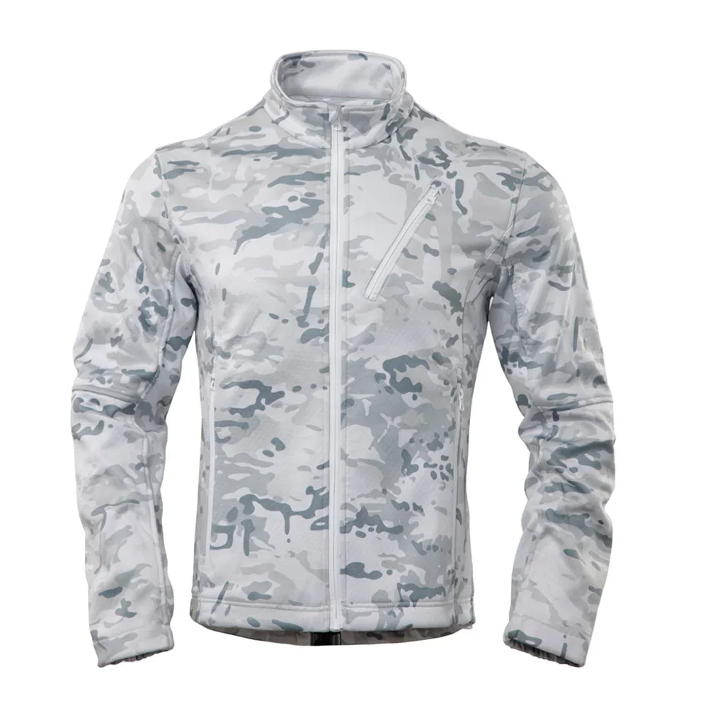 Chaqueta polar táctica para hombre, abrigo de camuflaje de invierno resistente al desgaste de concha suave, cortavientos para ciclismo de montaña Airsoft - imagen 3