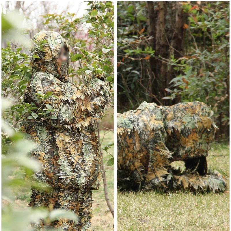 Ropa de caza de francotirador, camuflaje 3D, trajes Ghillie Airsoft, tiro táctico militar, juego de guerra, chaqueta de observación de aves, pantalones - imagen 2