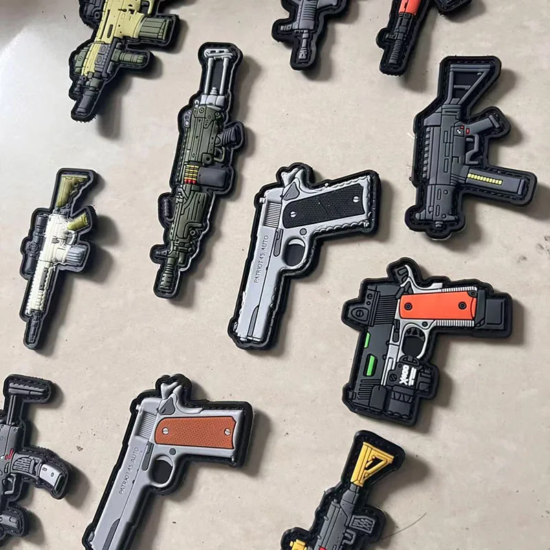 Brazalete de soldado militar de gelatina de PVC, parche de gancho y bucle para pistola submarina, insignia de moral, mochila, parche 3D, accesorios tácticos - imagen 4