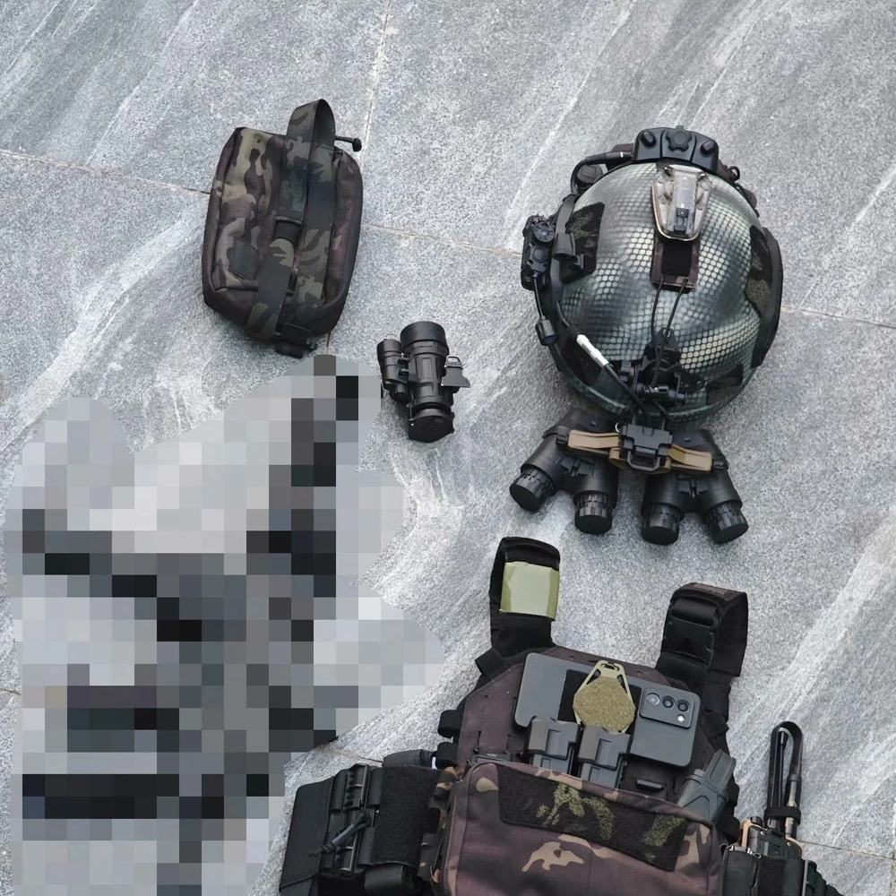 Gafas de visión nocturna duales NVG tácticas no funcionales Airsoft GPNVG18 dispositivo de visión nocturna abatible modelo versión luminosa - imagen 4