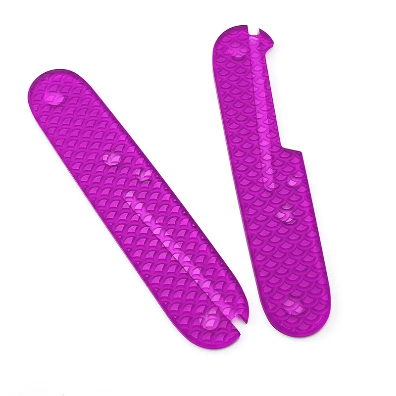 Básculas de mango de cuchillo acrílico transparente púrpura, 3 patrones, para cuchillos del ejército suizo Victorinox de 91MM, accesorio de reemplazo - imagen 3