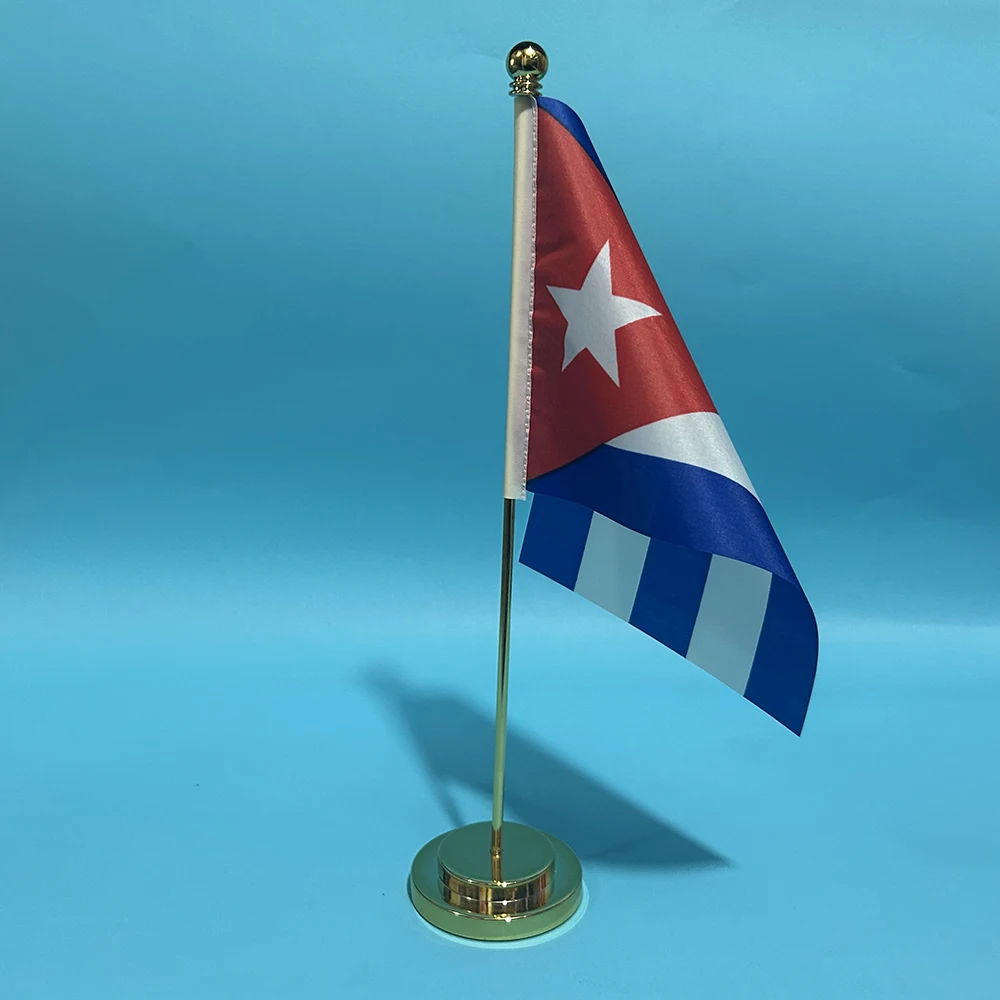 BANDERA DE SKY, bandera de escritorio de oficina de Cuba, 14x21cm, poliéster, bandera nacional de Cuba, pancarta de país, adornos de escritorio, banderas - imagen 3