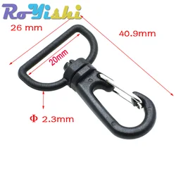Hebilla hook buckle giratoria negra para correa y paracord