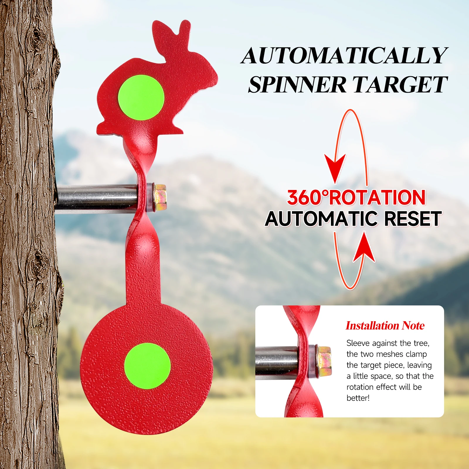 Rojo 3MM de espesor bidireccional Animal giratorio objetivo de acero inoxidable tirachinas al aire libre BB pistola de aire práctica objetivo de puntería - imagen 3