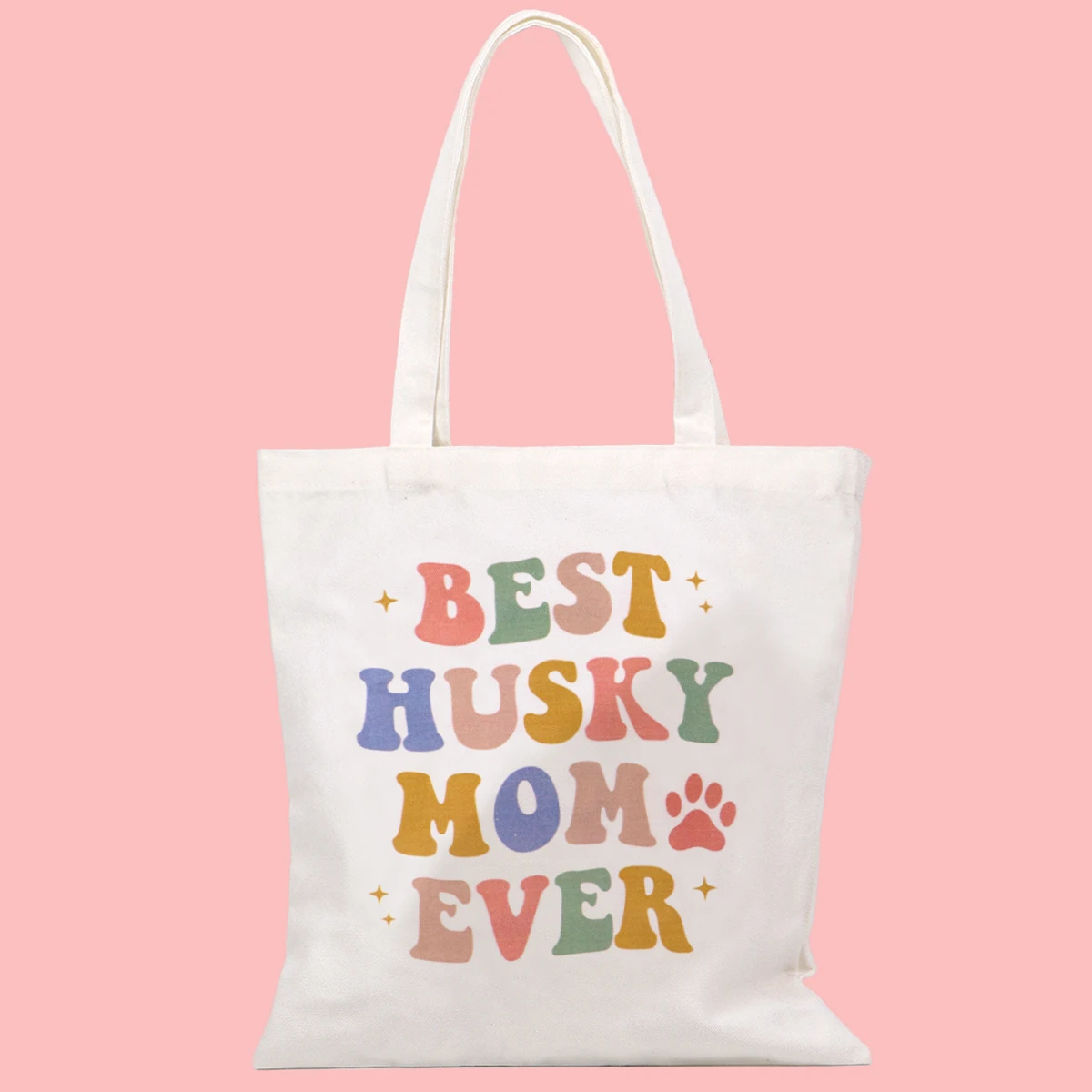 MEJOR HUSKY Bolso de mano de lona, bolso de compras para mujer, bolso de hombro de colegio plegable, bolsa de almacenamiento de moda - imagen 3