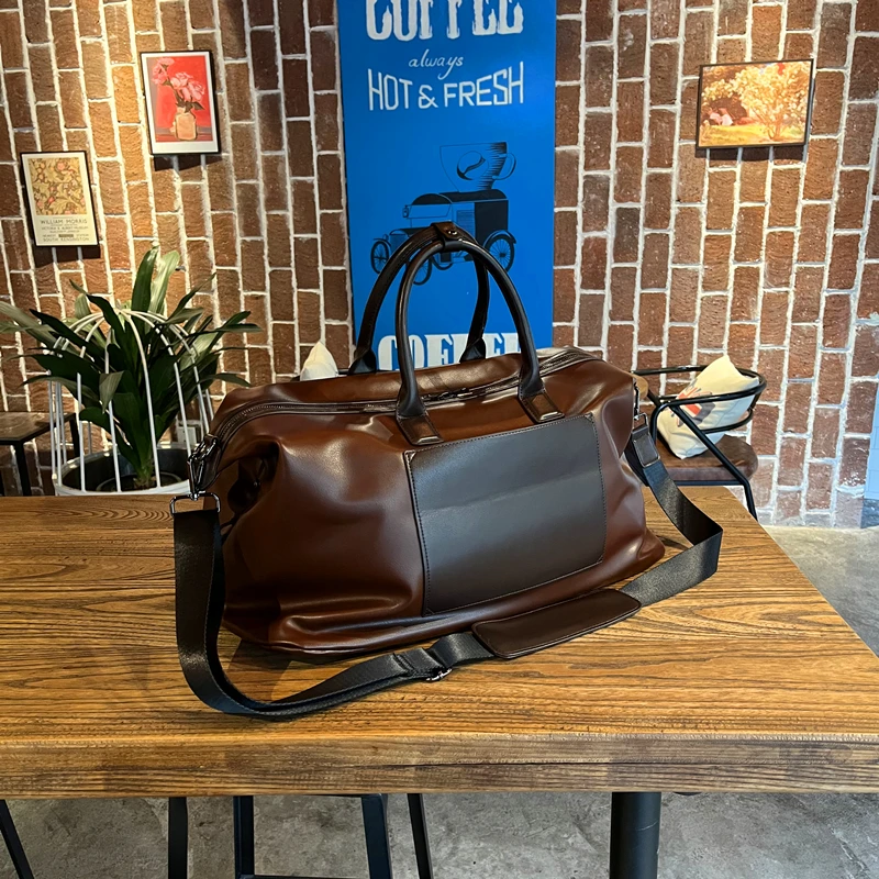 Bolso de viaje de gran capacidad para mujer, bolsa de hombro cruzado de cuero Pu, informal, para Yoga, Fitness y negocios - imagen 3