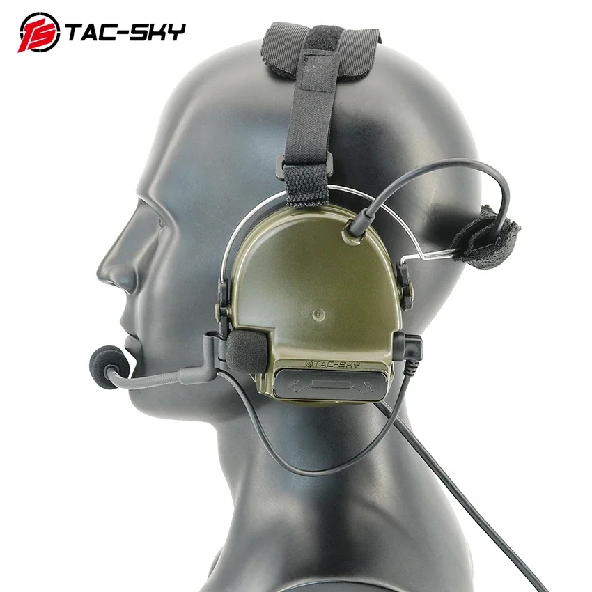 TAC-SKY Auriculares tácticos de comunicaciones Walkie Talkie, cancelación activa de ruido para disparar, auriculares militares Airsoft de caza - imagen 5
