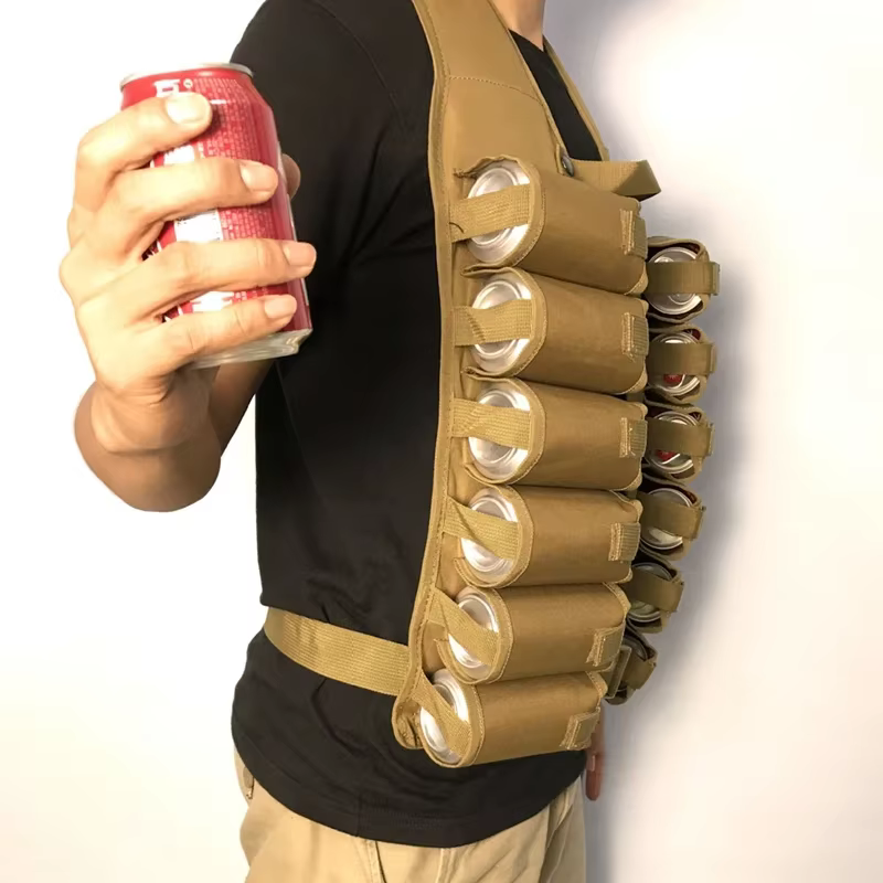 Chaleco táctico portabebidas Oxford – Transpirable multibolsillos