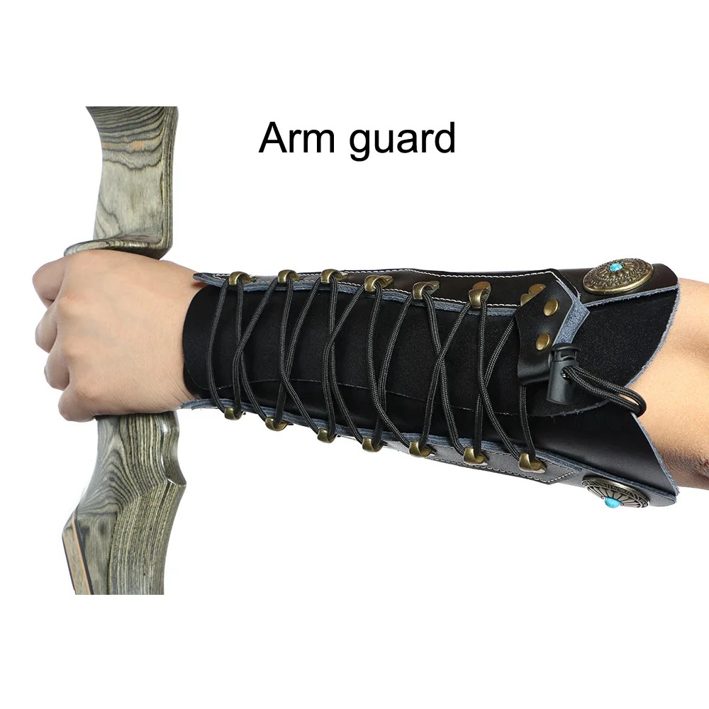 Guante de dedo de cuero para tiro con arco de caza, Protector de brazo, accesorios de arco para deportes al aire libre, gran oferta, 2020 - imagen 2