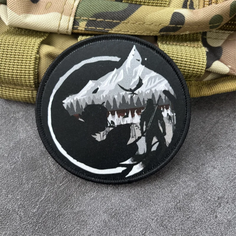 Parche de lobo militar para ropa, brazalete con estampado, gancho, insignia de moral táctica, parches, mochila - imagen 4