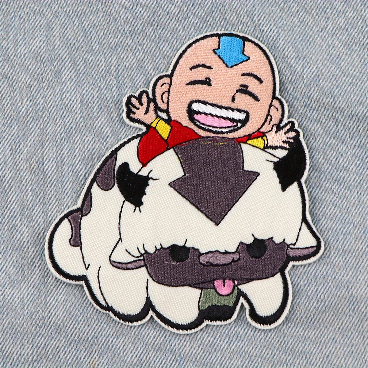 Parche de dibujos animados divertido Avatar ATLA Appa y Aang: lindo aplique bordado para planchar/coser para chaquetas, bolsos y ropa DIY - imagen 3