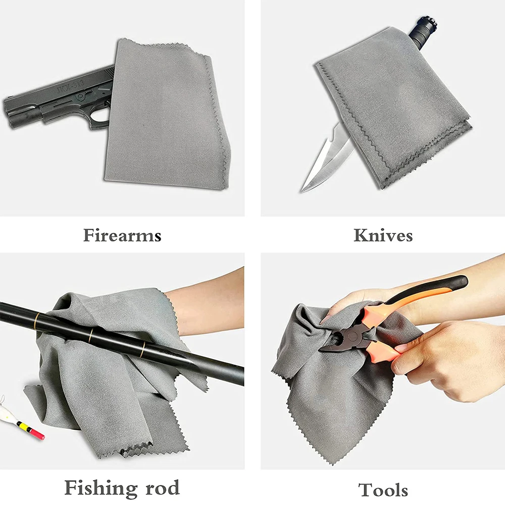 Paño de limpieza de pistola táctica, Trapos de pistola de carrete de silicona de microfibra, accesorio de herramienta de limpieza de pistola de pulido, 12" - imagen 2